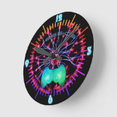 NEON Wall Clock Girl Gamers Plasma Ball Runde Wanduhr (Winkel)