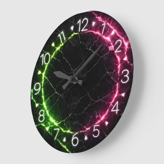 Neon Wall Clock Große Wanduhr (Winkel)