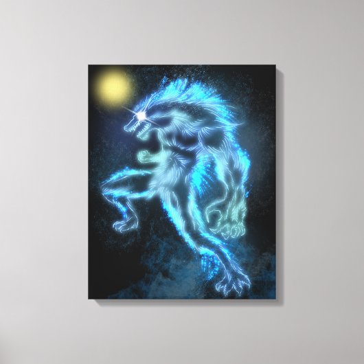 Neon Warewolf Leinwanddruck (Vorderseite)