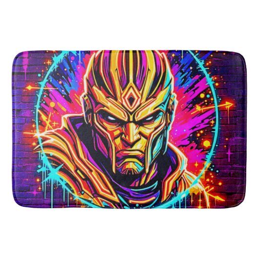 Neon Warrior Power Art Badematte (Vorderseite)