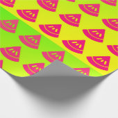 Neon-Wassermelonen-Scheiben-Muster Geschenkpapier (Ecke)