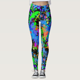 Neon Watercolor, Abstrakt, Paint Spritzer, Leggings