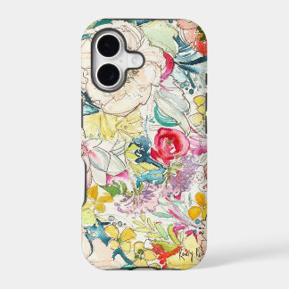Neon Watercolor Blume iPhone Case