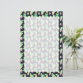 Neon Watercolor Cacti in Pots Pattern Briefpapier (Stehend Vorderseite)