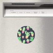 Neon Watercolor Cacti in Pots Pattern Magnet (In Situ (Geschirrspüler))