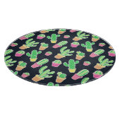 Neon Watercolor Cacti in Pots Pattern Schneidebrett (Ecke)