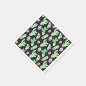 Neon Watercolor Cacti in Pots Pattern Serviette (Ecke)