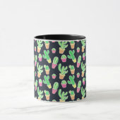 Neon Watercolor Cacti in Pots Pattern Tasse (Zentrum)