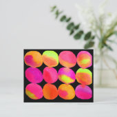 Neon Watercolor Kreismuster abstrakte Kunstfarbe Postkarte (Stehend Vorderseite)