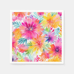 Neon Watercolor Party Serviette