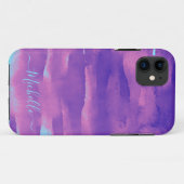 Neon Watercolor Pink Lila Abstrakt Case-Mate iPhone Hülle (Rückseite (Horizontal))
