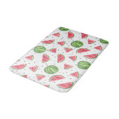 Neon Watercolor Wassermelonen Muster Badematte (Schrägansicht)