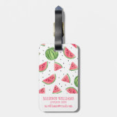 Neon Watercolor Wassermelonen Muster Gepäckanhänger (Rückseite vertikal)