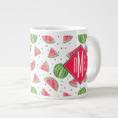 Neon Watercolor Wassermelonen Muster Jumbo-Tasse (Vorderseite Rechts)