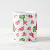 Neon Watercolor Wassermelonen Muster Jumbo-Tasse (Vorderseite)
