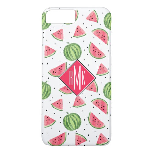 Neon Watercolor Wassermelons Muster Case-Mate iPhone Hülle (Rückseite)