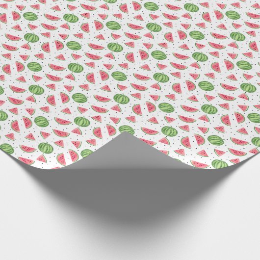 Neon Watercolor Wassermelons Muster Geschenkpapier (Ecke)