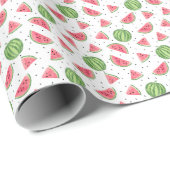 Neon Watercolor Wassermelons Muster Geschenkpapier (Rolleneckpunkt)