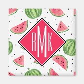 Neon Watercolor Wassermelons Muster Magnet (Vorne)
