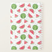 Neon Watercolor Wassermelons Muster Planer (Rückseite)