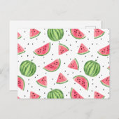 Neon Watercolor Wassermelons Muster Postkarte (Vorne/Hinten)