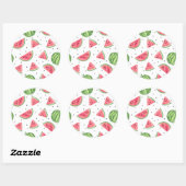 Neon Watercolor Wassermelons Muster Runder Aufkleber (Blatt)