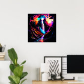 Neon Waterfall Poster (Heimbüro)