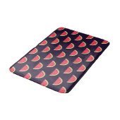Neon Watermelon auf Lila Muster Badematte (Schrägansicht)