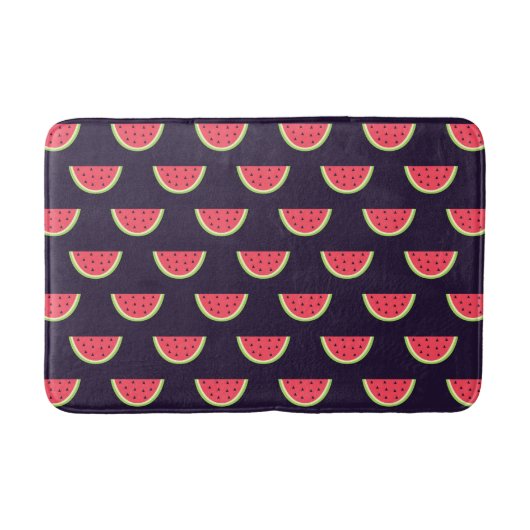 Neon Watermelon auf Lila Muster Badematte (Vorderseite)