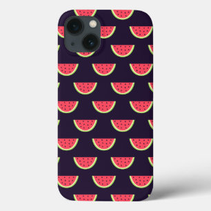 Neon Watermelon auf Lila Muster iPhone 13 Hülle