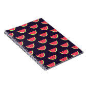 Neon Watermelon auf Lila Muster Notizblock (Rechte Seite)