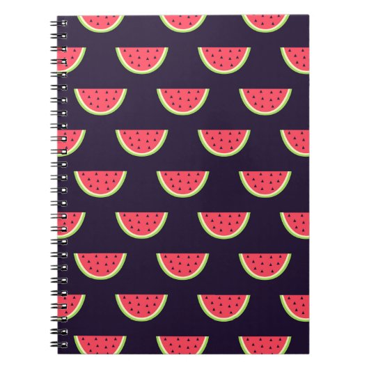 Neon Watermelon auf Lila Muster Notizblock (Vorderseite)