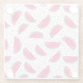 Neon Watermelon auf Samen-Muster Glasuntersetzer (Rückseite)