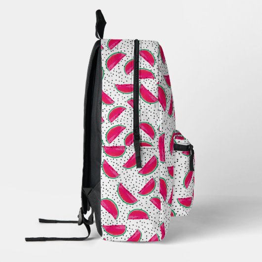 Neon Watermelon on Seeds Pattern Bedruckter Rucksack (Links)