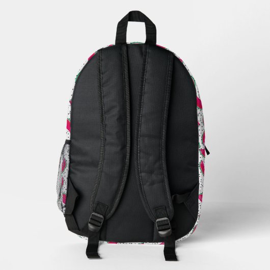 Neon Watermelon on Seeds Pattern Bedruckter Rucksack (Rückseite)