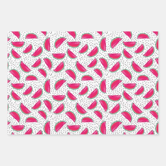 Neon Watermelon on Seeds Pattern Geschenkpapier Set (Vorderseite 3)