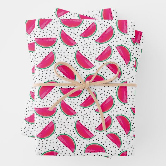 Neon Watermelon on Seeds Pattern Geschenkpapier Set (Beispiel)