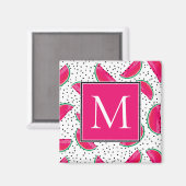 Neon Watermelon on Seeds Pattern Magnet (Vorderseite/Rückseite)