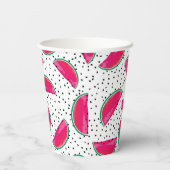 Neon Watermelon on Seeds Pattern Pappbecher (Rückseite)