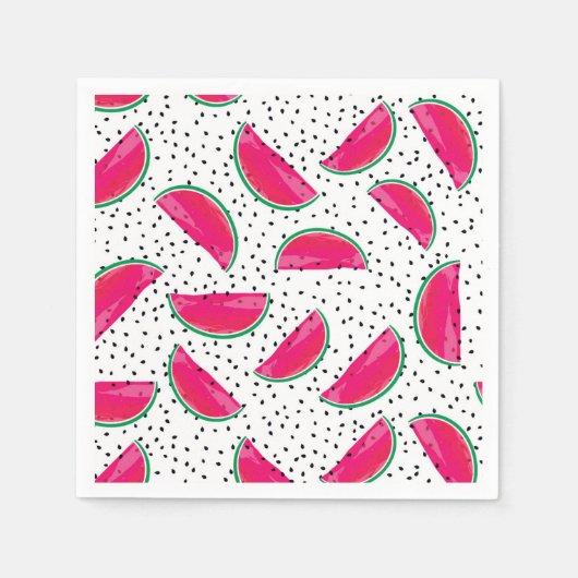 Neon Watermelon on Seeds Pattern Serviette (Vorderseite)