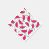 Neon Watermelon on Seeds Pattern Serviette (Ecke)