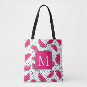 Neon Watermelon on Seeds Pattern Tasche