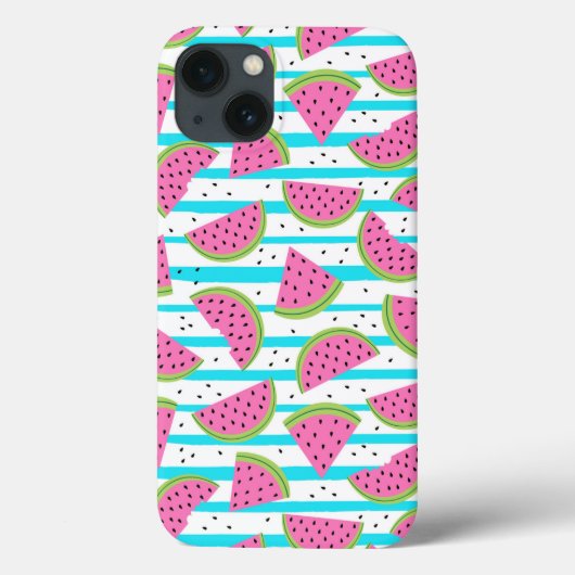 Neon Watermelon on Stripes Muster Case-Mate iPhone Hülle (Rückseite)