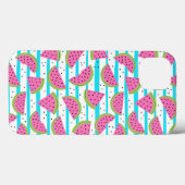 Neon Watermelon on Stripes Muster Case-Mate iPhone Hülle (Rückseite (Horizontal))