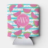 Neon Watermelon on Stripes Muster Dosenkühler (Rückseite)