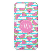 Neon Watermelon on Stripes Pattern Case-Mate iPhone Hülle (Rückseite)