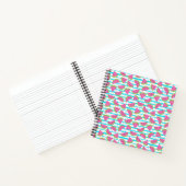 Neon Watermelon on Stripes Pattern Notizbuch (Innenseite)