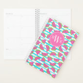 Neon Watermelon on Stripes Pattern Planer (Anzeige)