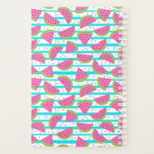 Neon Watermelon on Stripes Pattern Planer (Rückseite)