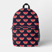 Neon Watermelon über Lila Muster Bedruckter Rucksack (Vorderseite)